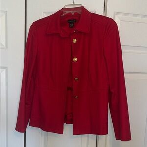 Rafaella Red Blazer with Gold Buttons